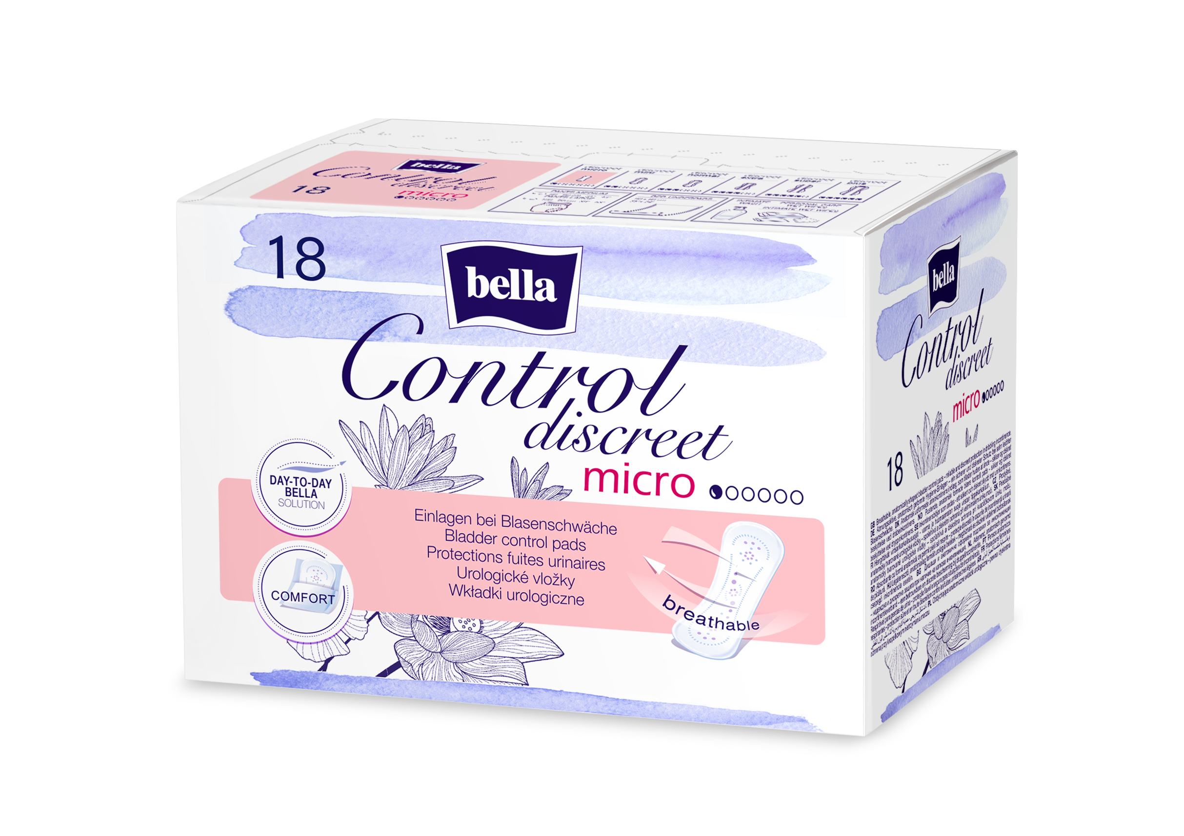 UROLOGICKÉ VLOŽKY Bella Control Discreet Micro - 18 ks