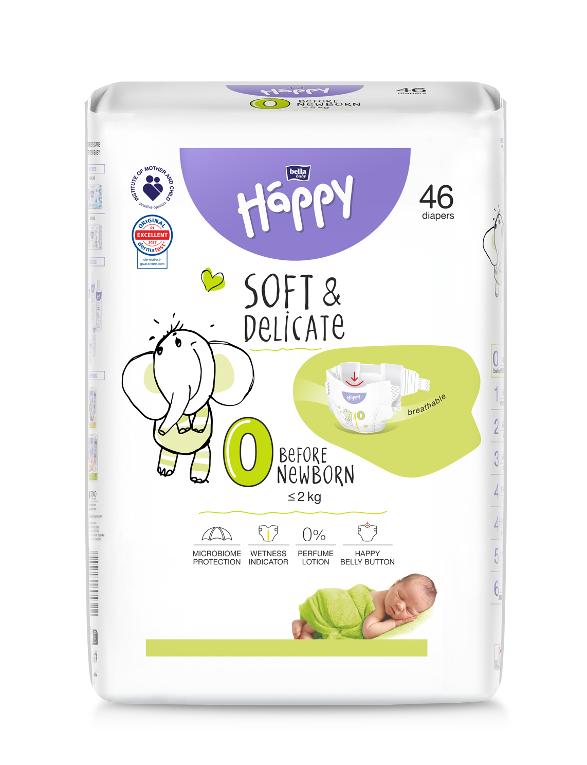 DETSKÉ PLIENKY Happy Soft and Delicate Before Newborn - 46 ks