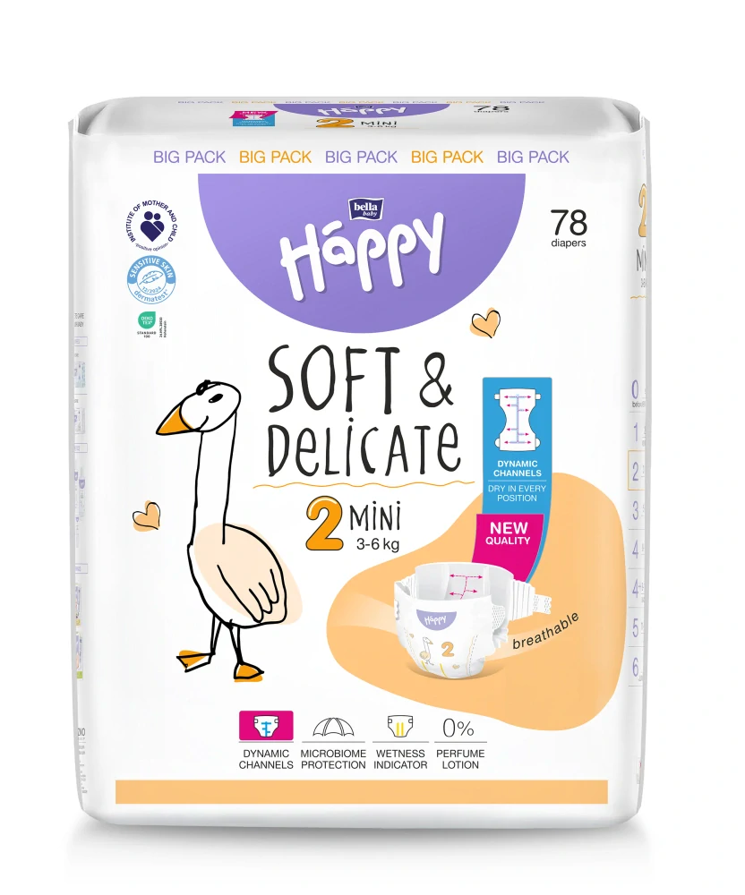 DETSKÉ PLIENKY Happy Soft and Delicate Mini - 78 ks