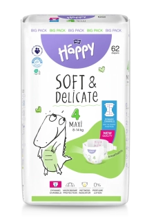 DETSKÉ PLIENKY Happy Soft and Delicate Maxi Big Pack - 62 ks