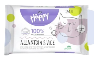 VLHČENÉ OBRÚSKY Happy s alantoínom a vitamínom E - 24 ks