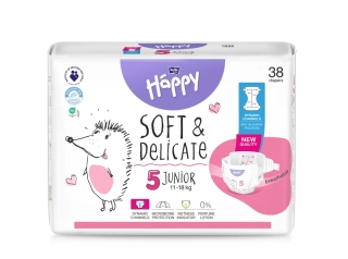 DETSKÉ PLIENKY Happy Soft and Delicate Junior - 38 ks