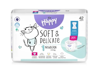 DETSKÉ PLIENKY Happy Soft and Delicate Newborn - 42 ks