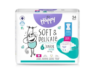 DETSKÉ PLIENKY Happy Soft and Delicate Junior Extra - 34 ks