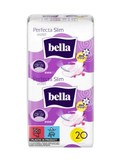 Exspirácia 30.5.2026 - HYGIENICKÉ VLOŽKY Bella Perfecta Slim Violet - 20 ks