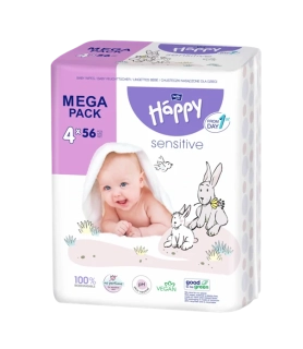 VLHČENÉ OBRÚSKY Happy Sensitive - 56 ks x 4 bal.
